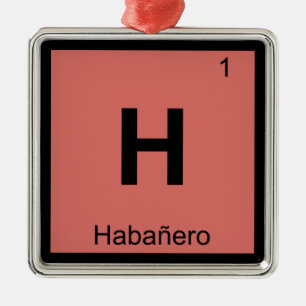 Ornamento De Metal H - Tabela Periódica da Química da Pimenta Habaner