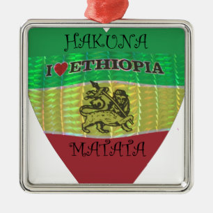 Ornamento De Metal Hakuna Matata Eu amo a Etiópia Colors.png