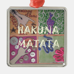 Ornamento De Metal Hakuna Matata - Sinal de Arte Impressão