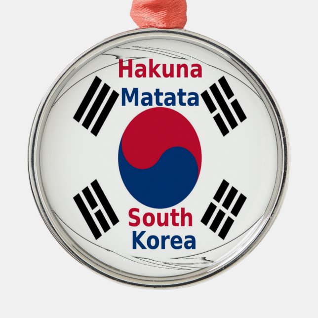 Ornamento De Metal Hakuna Matata South Korea Art Impressão/Graphic (Frente)