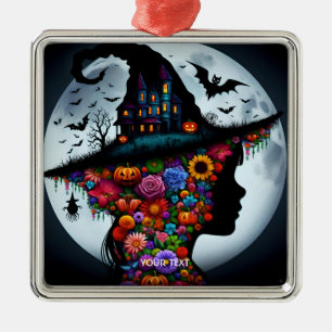 Ornamento De Metal Halloween de bruxa de bruxa fantástica