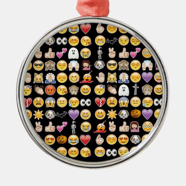 Ornamento De Metal halloween emoji (Frente)