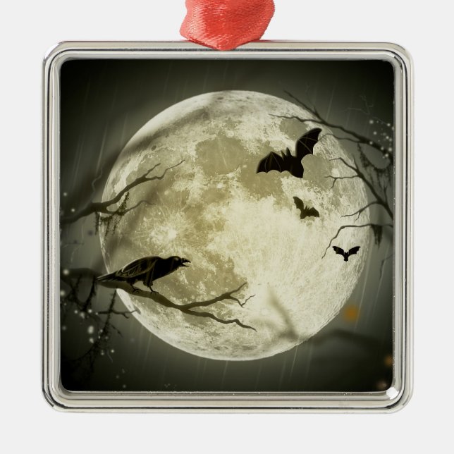 Ornamento De Metal Halloween Moon (Frente)