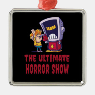 Ornamento De Metal Halloween - Show de Terror na Estação de Combustív
