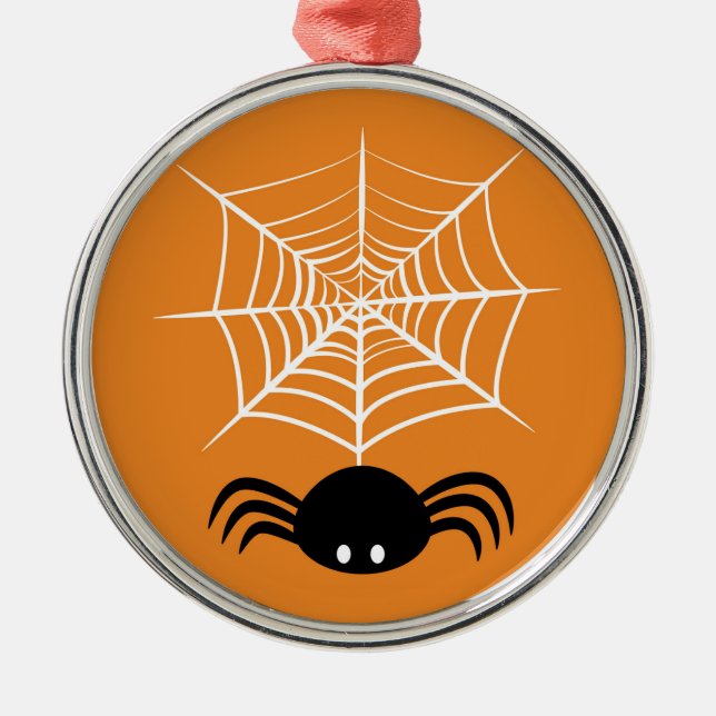 Ornamento De Metal Halloween Spider Web (Frente)