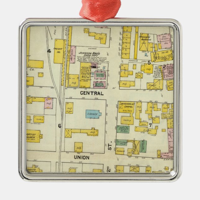 Ornamento De Metal Hallowell, Kennebec County, e Maine 2 (Frente)