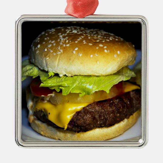 Ornamento De Metal Hamburger (Frente)
