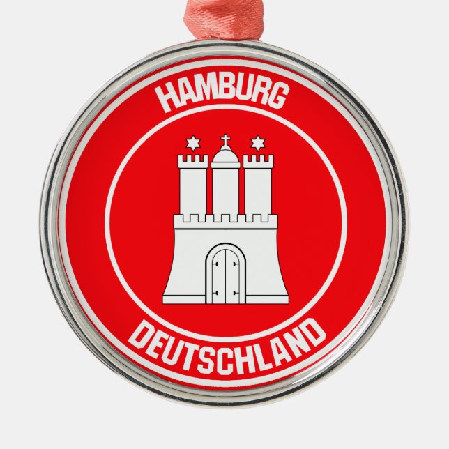 Ornamento De Metal Hamburgo Round Emblem (Frente)