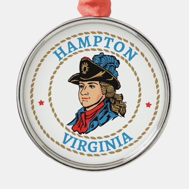 Ornamento De Metal Hampton Virginia Colonial (Frente)