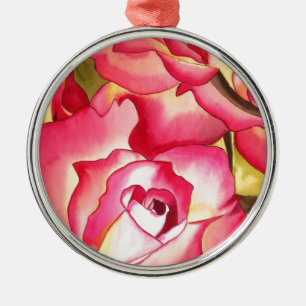 Ornamento De Metal Hannah Gordon rosa rosa Rose aquarela