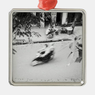 Ornamento De Metal Hanói Vietnã, Motocicleta no Antigo Hanói