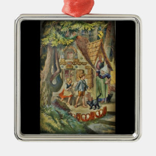 Ornamento De Metal Hansel e Gretel na Cottage da Bruxa