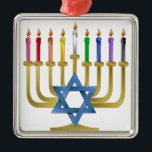 Ornamento De Metal Hanukkah Rainbow Candles Dourados Menorah<br><div class="desc">Você está vendo The Lee Hiller Designs Collection of Home and Office Decor,  Roupa,  Gifts and Coleções. As Designs incluem Lee Hiller Photoographic e Mixed Media Digital Art Collection. Você pode ver sua fotografia da Nature em http://HikeOurPlanet.com/ e seguir seu blog de caminhada no Hot Primavera National Park.</div>