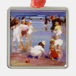 Ornamento De Metal Happy Days at Beach (por E.H. Potthast)