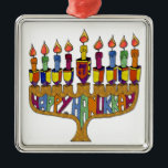 Ornamento De Metal Happy Hanukkah Dreidels Menorah<br><div class="desc">Você está vendo a coleção de Design Lee Hiller. Roupa,  Ofertas e Coleções Lee Hiller Fotografia ou Coleção de Arte Digital. Você pode ver sua fotografia da Nature em http://HikeOurPlanet.com/ e seguir seu blog de caminhada no Hot Primavera National Park.</div>