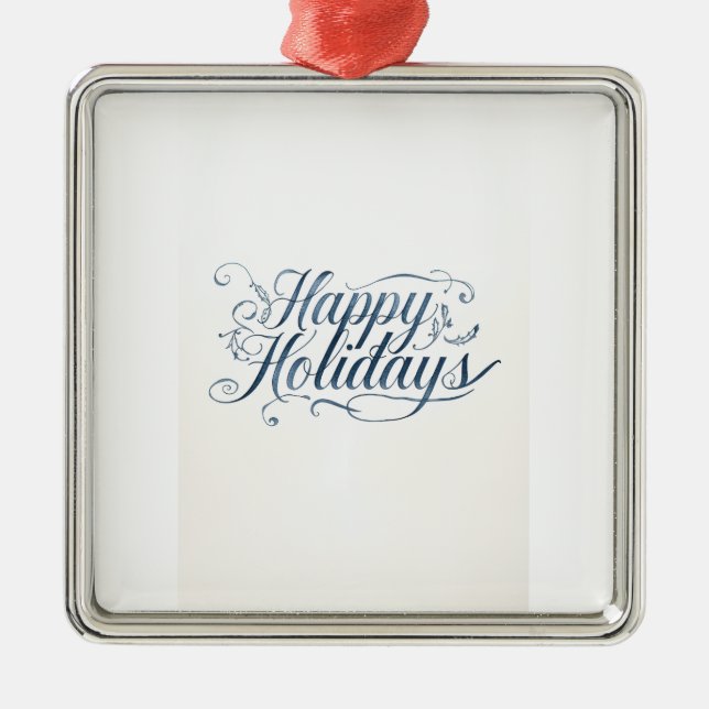 Ornamento De Metal Happy Holidays Merry Christmas Family New Year (Frente)