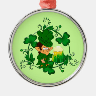 Ornamento De Metal Happy Leprechaun Ornament