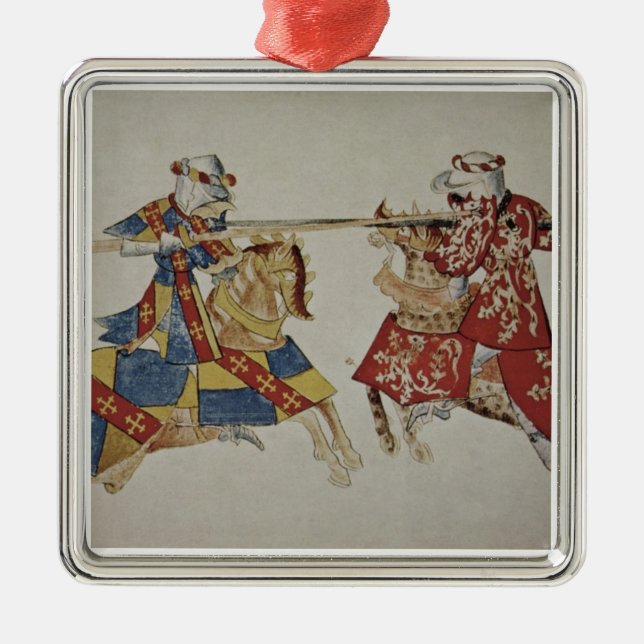Ornamento De Metal Harley 4205 f.366 cavaleiros Jousting, c.1445 (Frente)