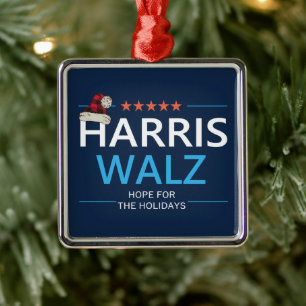 Ornamento De Metal Harris Walz Christmas Hope para os feriados Kamala