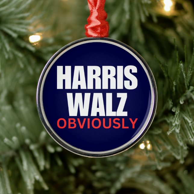 Ornamento De Metal Harris Walz OBVIAMENTE | Harris Walz 2024 Obviamen (Árvore)