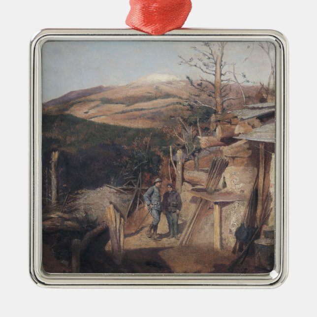 Ornamento De Metal Hartmanswillerkopf, vista de Roche-Sermet, 1915 (Frente)