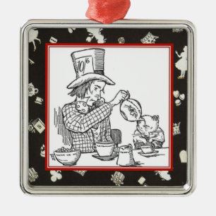 Ornamento De Metal Hatter e Dormouse loucos