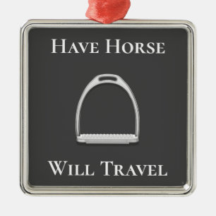 Ornamento De Metal "Have Horse Will Viagem" Inglês Stirrup Iron Cinza