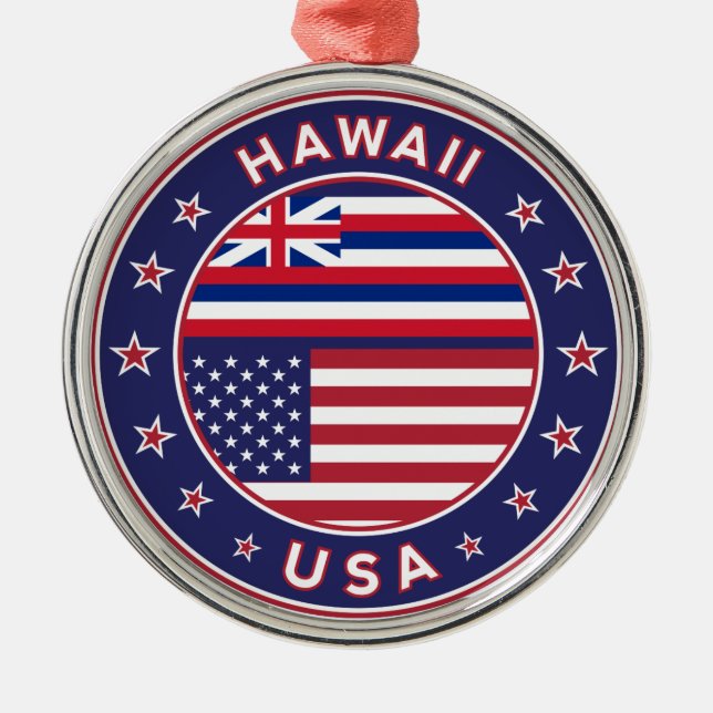 Ornamento De Metal Hawaii sticker, Hawaii, EUA (Frente)