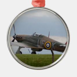 Ornamento De Metal Hawker Hurricane Vista de Três Quartos