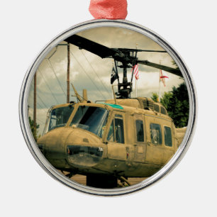 Ornamento De Metal Helicóptero das forças armadas da era Uh-1 Huey de