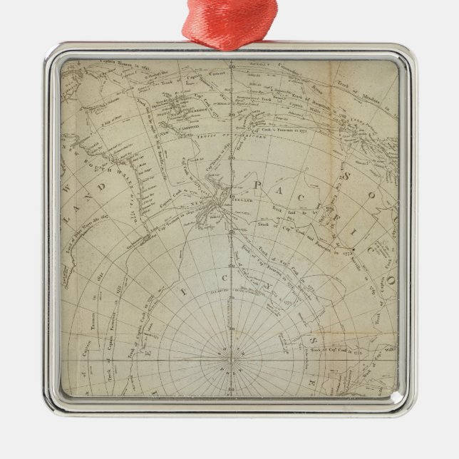 Ornamento De Metal Hemisfério Sul (Frente)