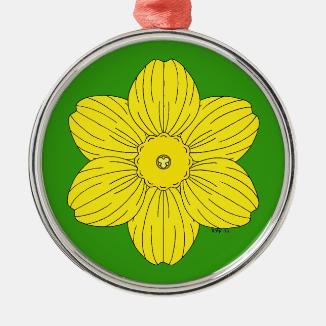 Ornamento De Metal Heraldic Daffodil (Frente)