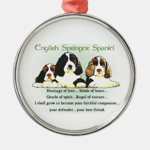 Ornamento De Metal Herança do Spaniel de Springer inglês do amor