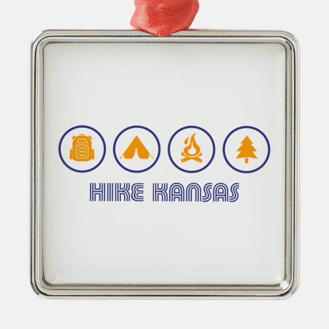 Ornamento De Metal Hike Kansas (Frente)