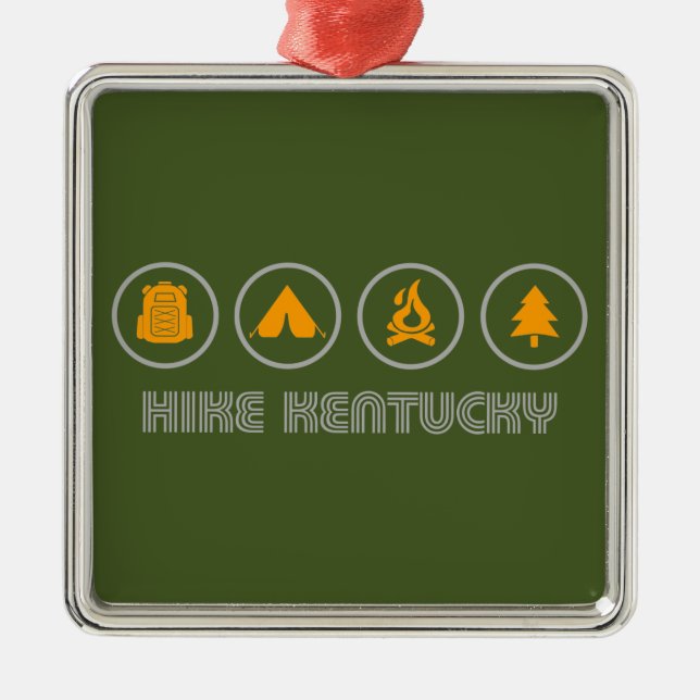 Ornamento De Metal Hike Kentucky (Frente)
