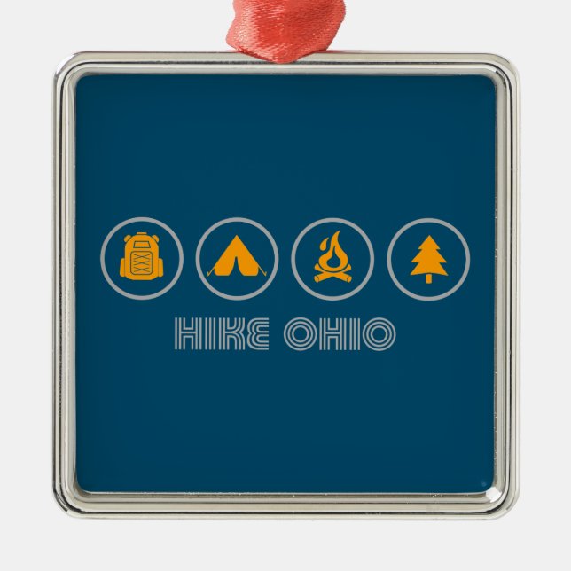 Ornamento De Metal Hike Ohio (Frente)