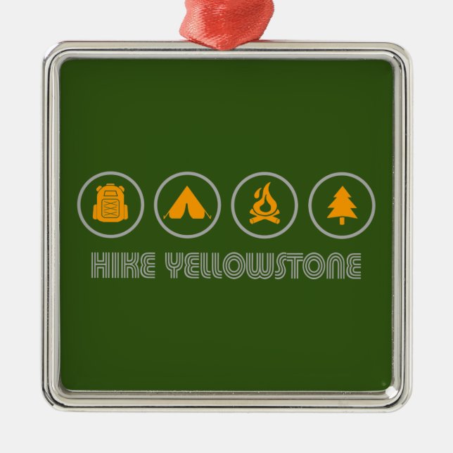 Ornamento De Metal Hike Yellowstone (Frente)