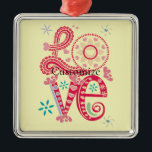 Ornamento De Metal Hippie Groovy - Sinal de Amor Thunder_Cove<br><div class="desc">Hippie Groovy Love Sign para personalizar,  personalizar mudando para seu nome</div>