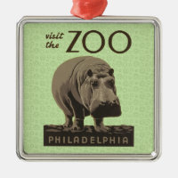 Hippopotamus vintage hippo zoo poster wpa