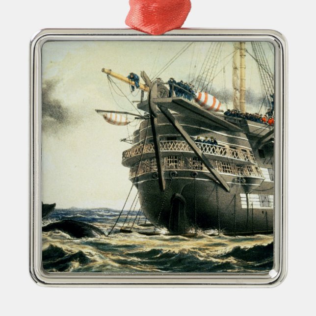 Ornamento De Metal HMS Agamemnon que coloca o cabo atlântico (Frente)