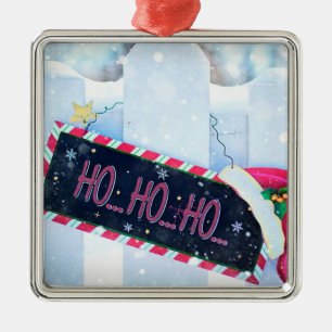 Ornamento De Metal Ho Ho Ho