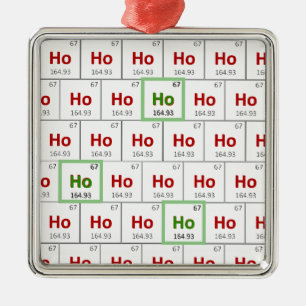 Ornamento De Metal "Ho Ho Ho" Feriado Mesa Periódica