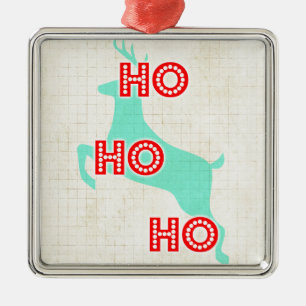 Ornamento De Metal ho ho ho ho ho ho ho rena vermelho natal vintage