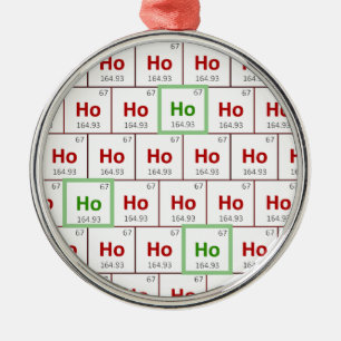Ornamento De Metal "Ho Ho Ho" Holiday Periodic Table Ornament