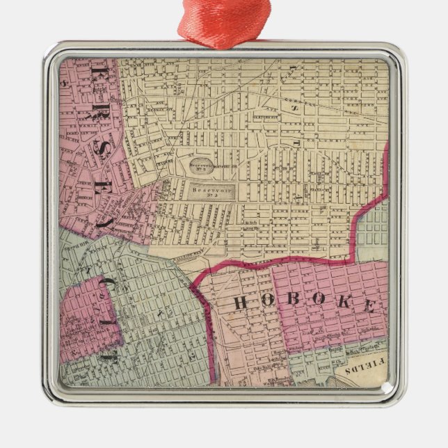 Ornamento De Metal Hoboken, Jersey City (Frente)
