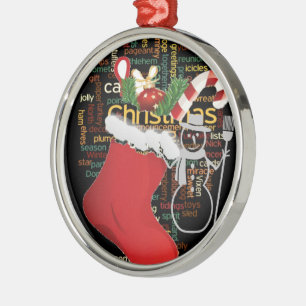 Ornamento De Metal HoHo! Feliz Natal e um Feliz ano novo
