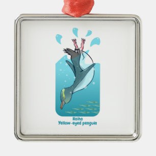 ORNAMENTO DE METAL HOIHO YELLOW EYED PENGUIN NADANDO