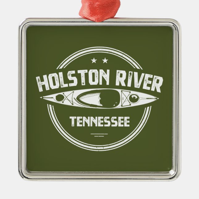 Ornamento De Metal Holston River Tennessee Kayaking (Frente)