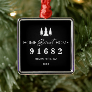 Ornamento De Metal Home Sweet Home Photo Zip Code