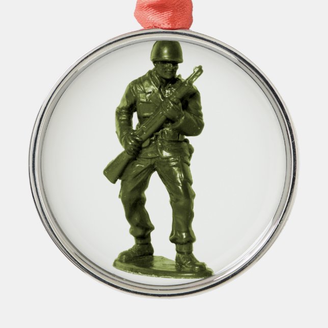 Ornamento De Metal Homem verde do exército (Frente)